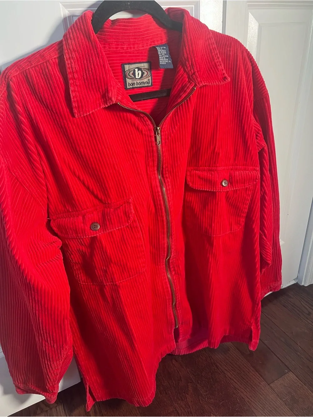 Bon Homme Red Corduroy Lightweight Shirt Jacket